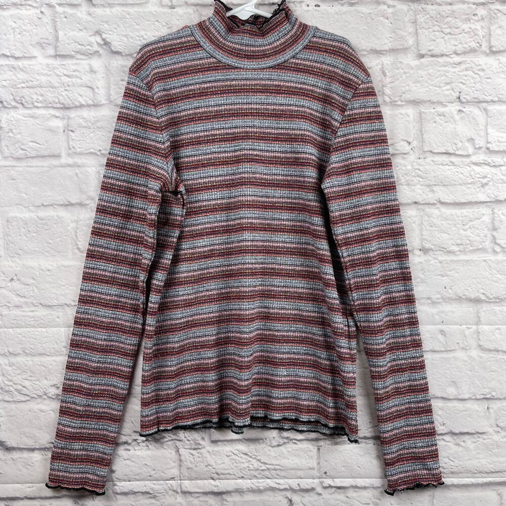 K0070 Art Class Metallic Striped Girls Top size XL (14/16)